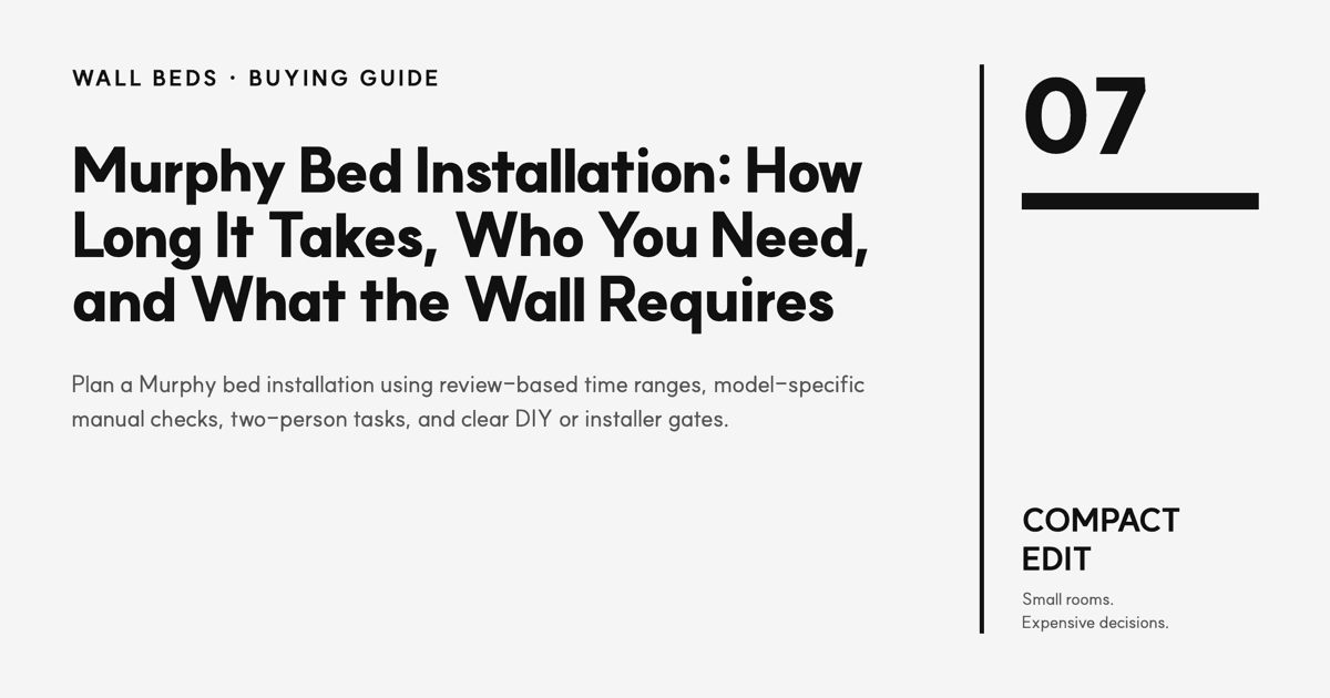 Murphy Bed Installation: How Long It Takes, Who You Need, and What the Wall Requires guide from Compact Edit